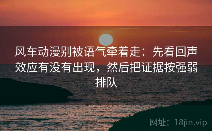风车动漫别被语气牵着走:先看回声效应有没有出现,然后把证据按强弱排队 风车动漫别被语气牵着走:先看回声效应有没有出现,然后把证据按强弱排队